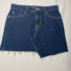 Urban Outfitters BDG Dark Wash Mini Denim Frayed Hem Jean Skirt Size S #0842